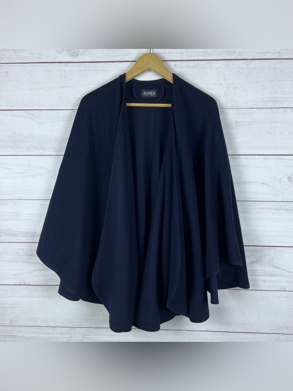 Vintage Peter James Wool Cashmere Cape Cloak One Size Black